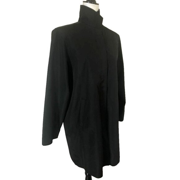 Vintage FENDI Womens Button Up Coat Size Large Black Lined Jacket Made in Italy - Picture 5 of 10
